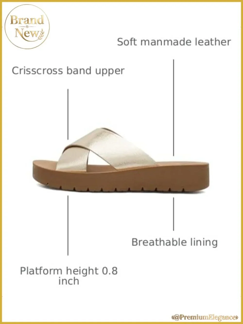 Open Toe Flatform Platform Crisscross Band Slide Sandals